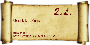 Quitt Léna névjegykártya